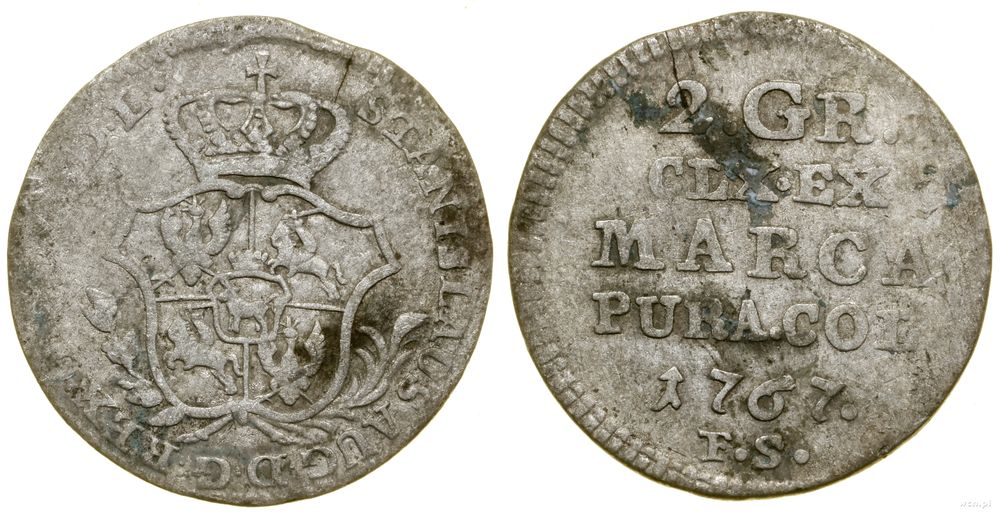 Polska, półzłotek (2 grosze), 1767 FS