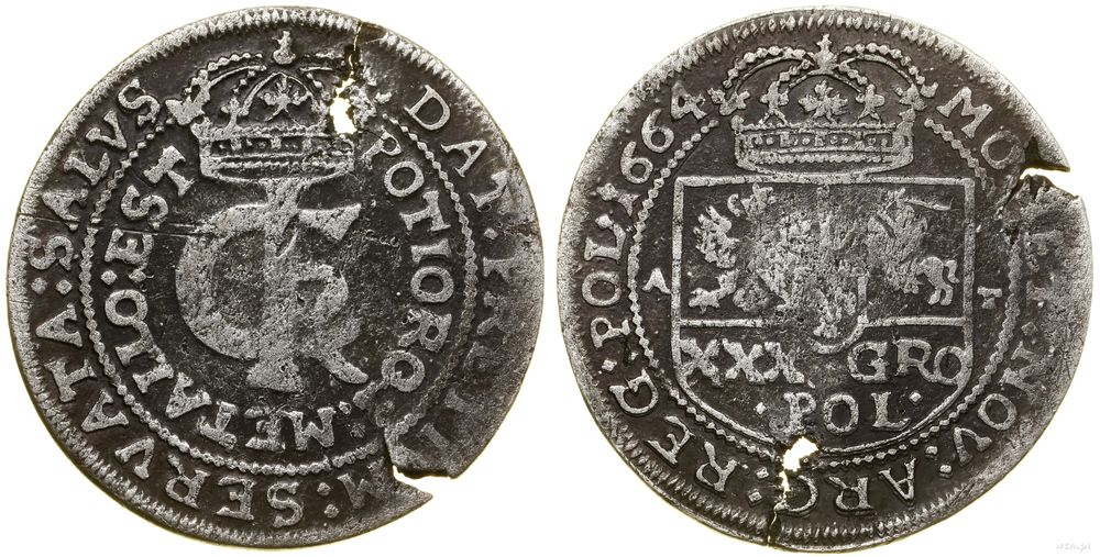 Polska, złotówka (tymf), 1664 AT