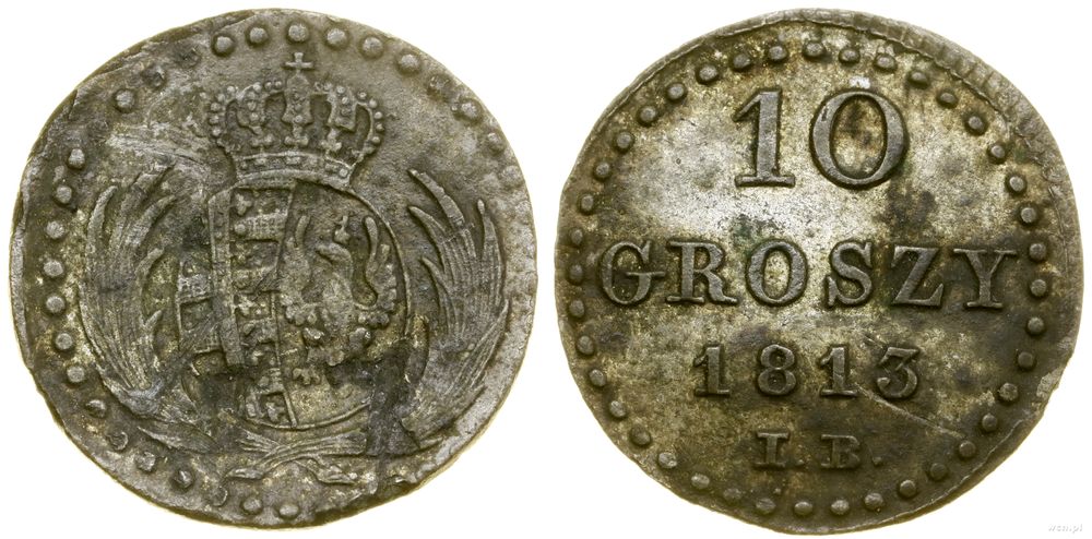 Polska, 10 groszy, 1813 IB