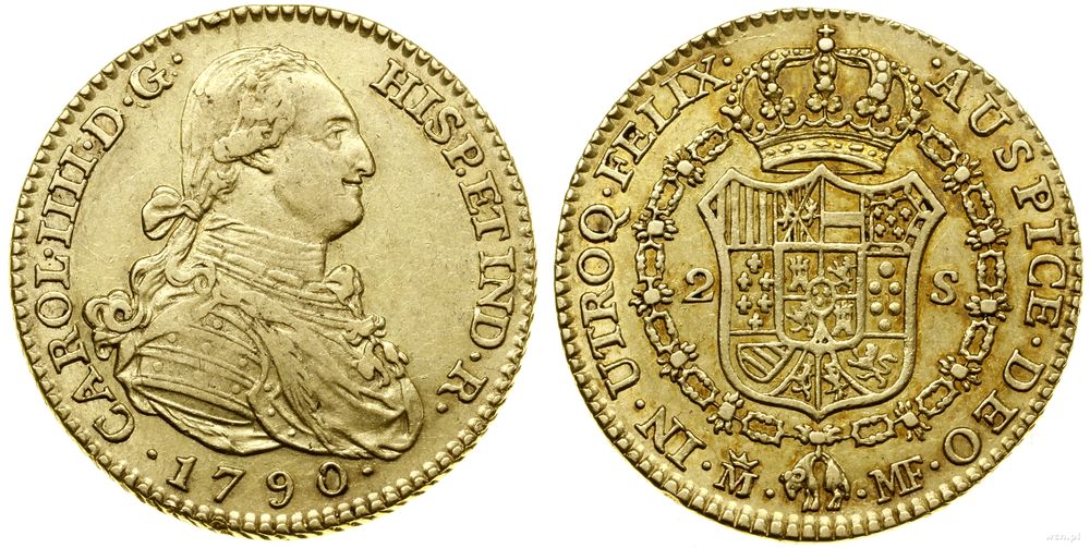 Hiszpania, 2 escudo, 1790