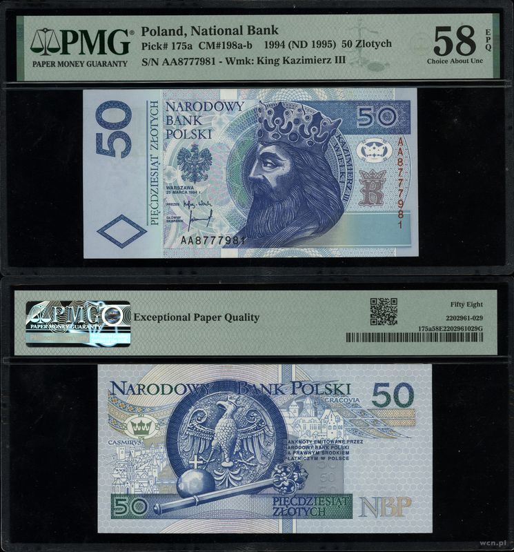 Polska, 50 złotych, 25.03.1994