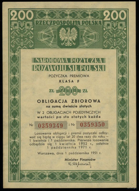 Polska, zestaw 4 papierów wartościowych, 1924–1951