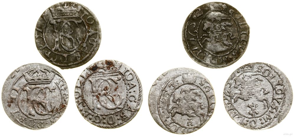Polska, zestaw 3 x szeląg, 1652, 165Z, 1653