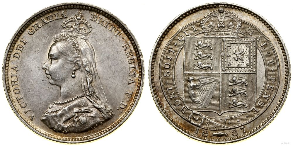 Wielka Brytania, 1 szyling, 1887