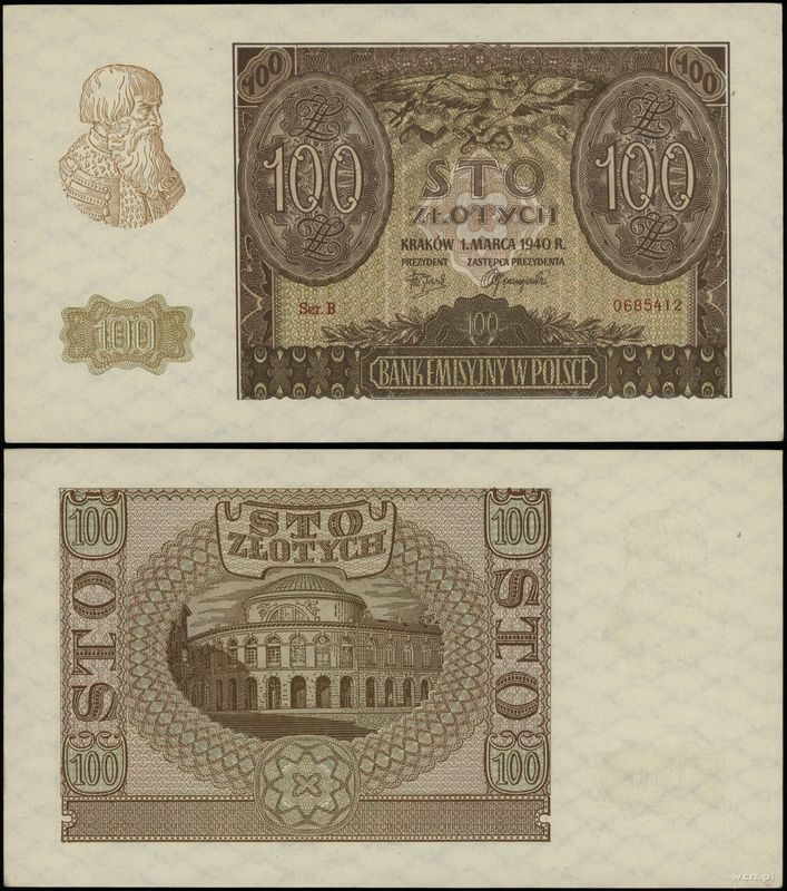 Polska, 100 złotych, 1.03.1940