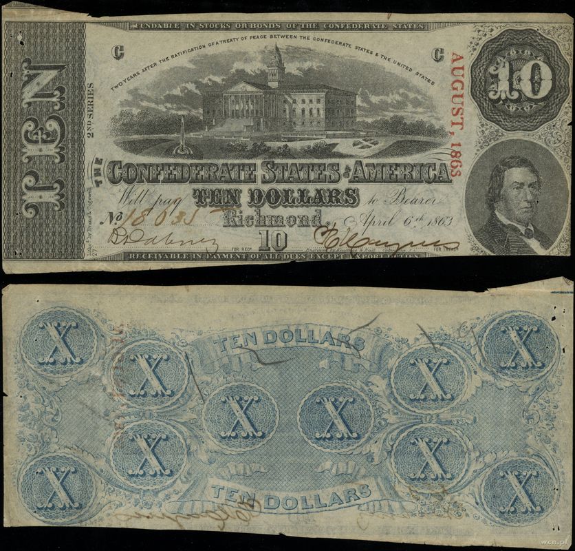 Stany Zjednoczone Ameryki (USA), 10 dolarów, 6.04.1863