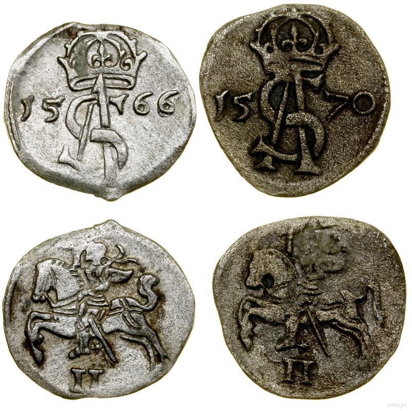 Polska, zestaw: 2 x dwudenar, 1566, 1570