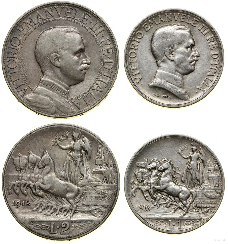 Włochy, zestaw 2 monet