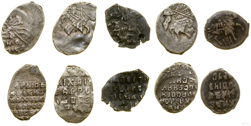 Rosja, zestaw: 5 x kopiejka (różni władcy)