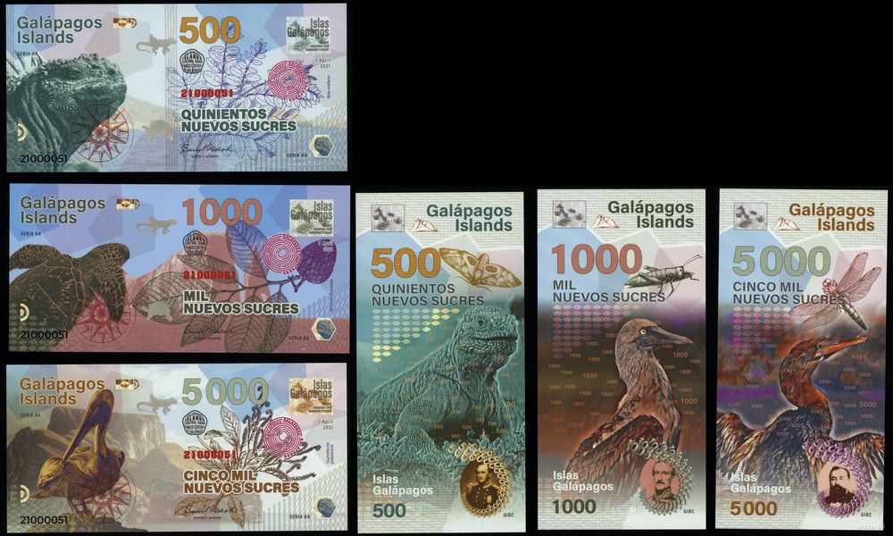 Ekwador, zestaw 6 banknotów kolekcjonerskich