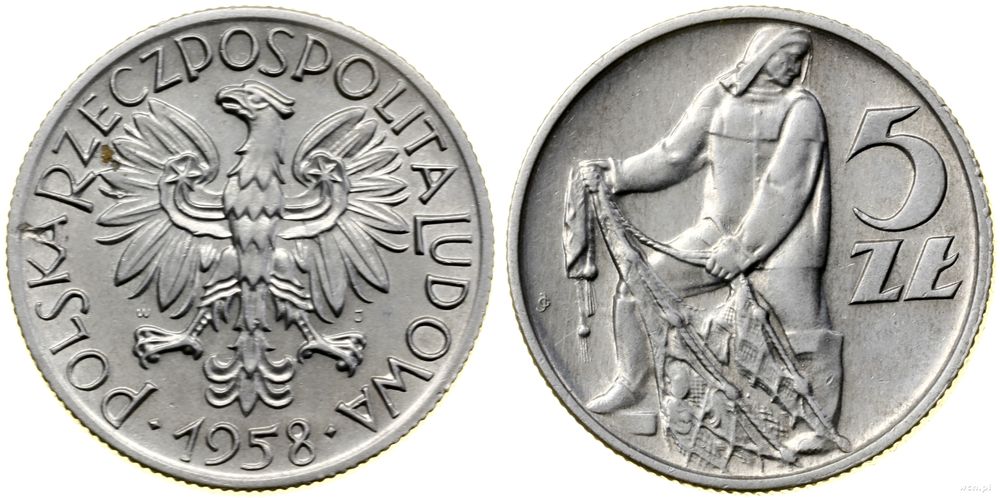 Polska, 5 złotych, 1958