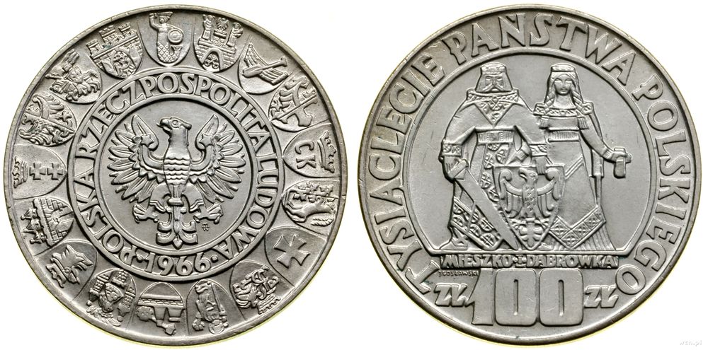 Polska, 100 złotych, 1966