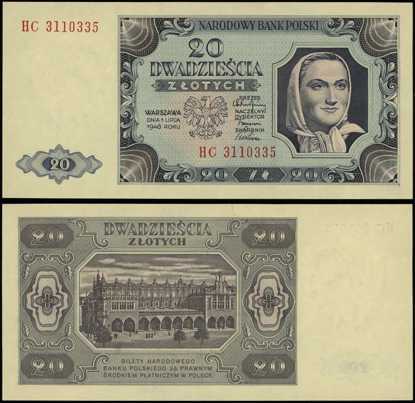 Polska, 20 złotych, 1.07.1948