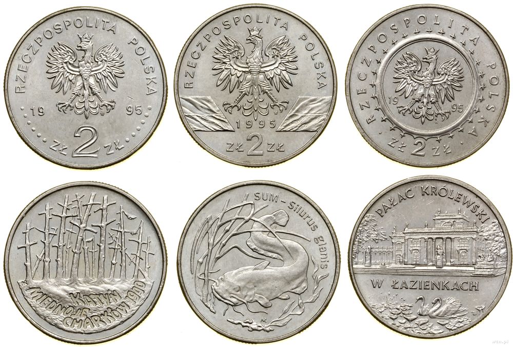 Polska, zestaw: 3 x 2 złote, 1995