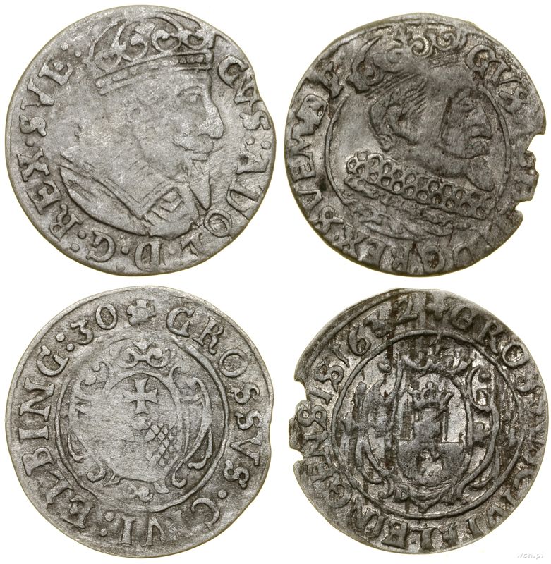 Polska, zestaw: 2 x grosz, 1630 i 1632