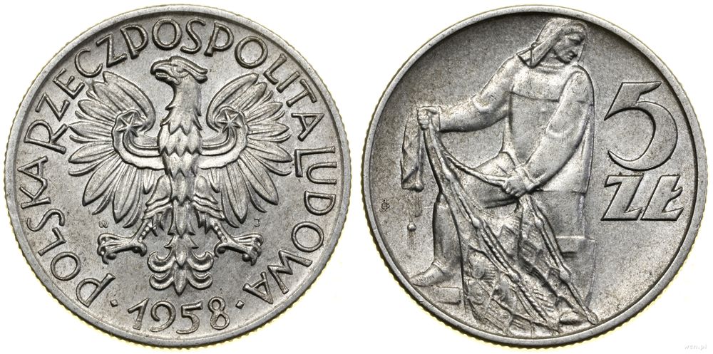 Polska, 5 złotych, 1958