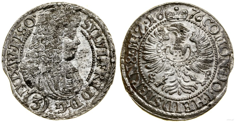 Śląsk, 3 krajcary, 1676 SP