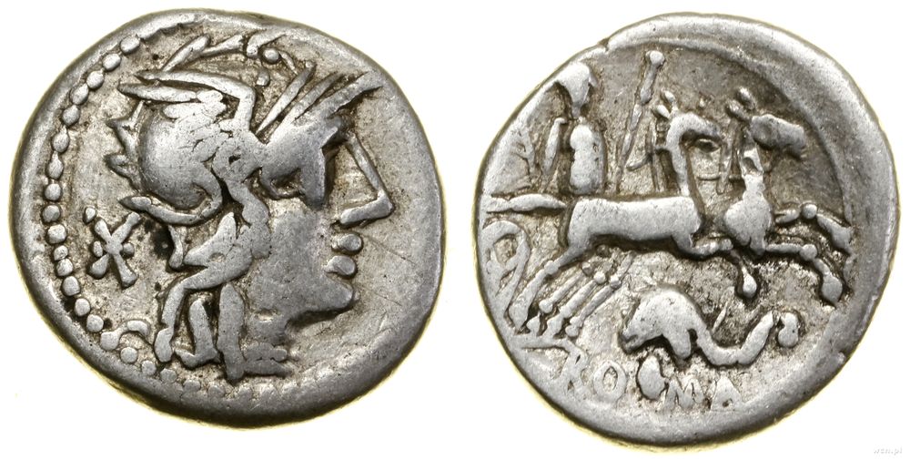 Republika Rzymska, denar, (128 pne)