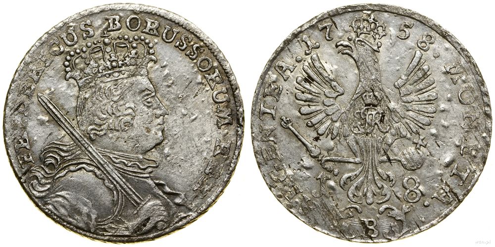 Śląsk, ort, 1758 B