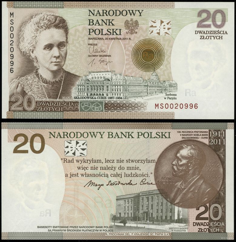 Polska, 20 złotych, 20.04.2011