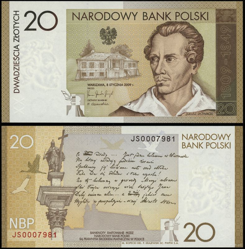 Polska, 20 złotych, 8.01.2009
