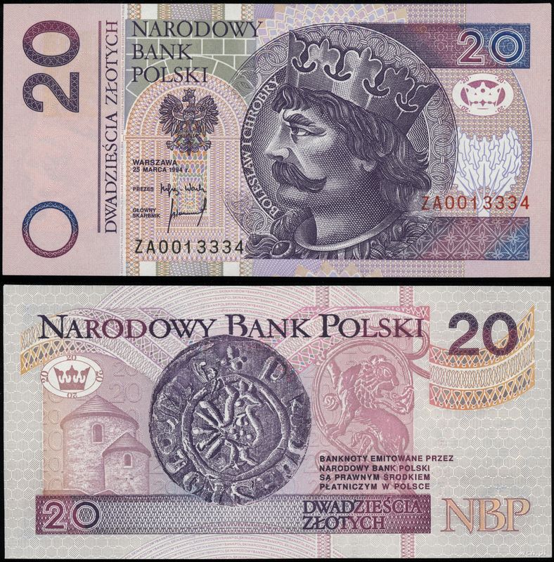 Polska, 20 złotych, 25.03.1994