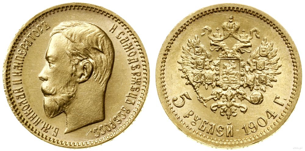 Rosja, 5 rubli, 1904 AP