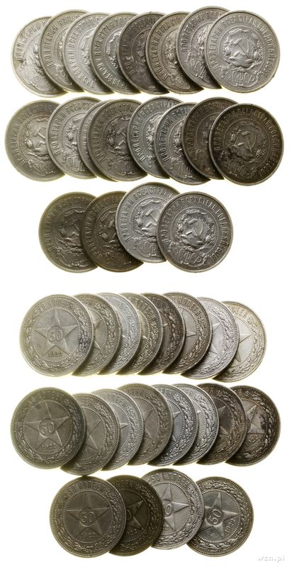 Rosja, zestaw 20 x 50 kopiejek, 1922