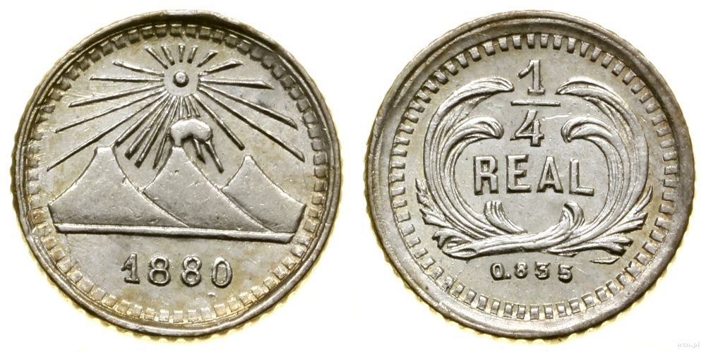Gwatemala, 1/4 reala, 1880