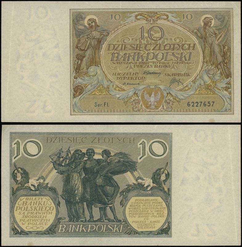 Polska, 10 złotych, 20.07.1929