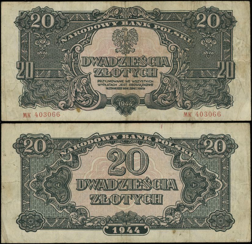 Polska, 20 złotych, 1944