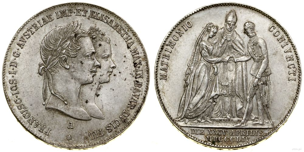 Austria, gulden zaślubinowy, 1854 A