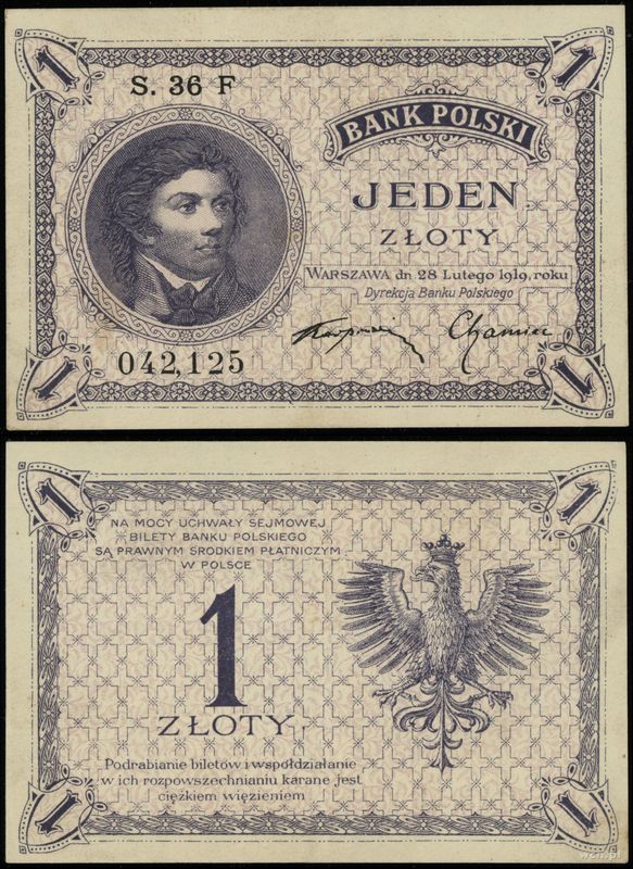 Polska, 1 złoty, 28.02.1919