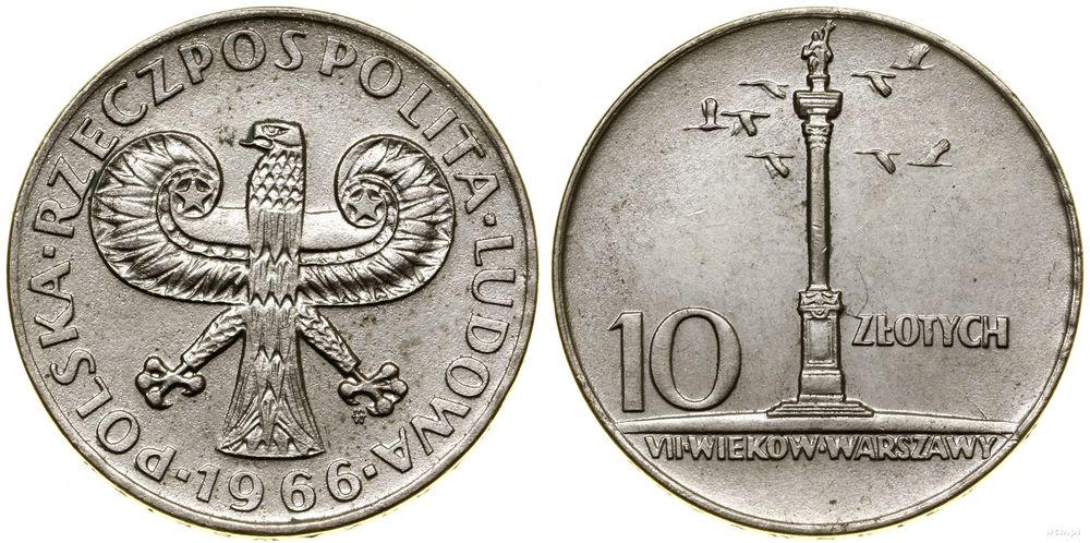 Polska, 10 złotych, 1966