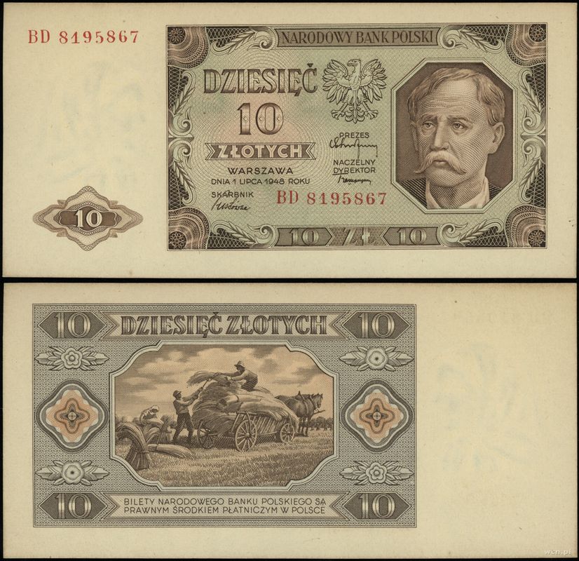 Polska, 10 złotych, 1.07.1948