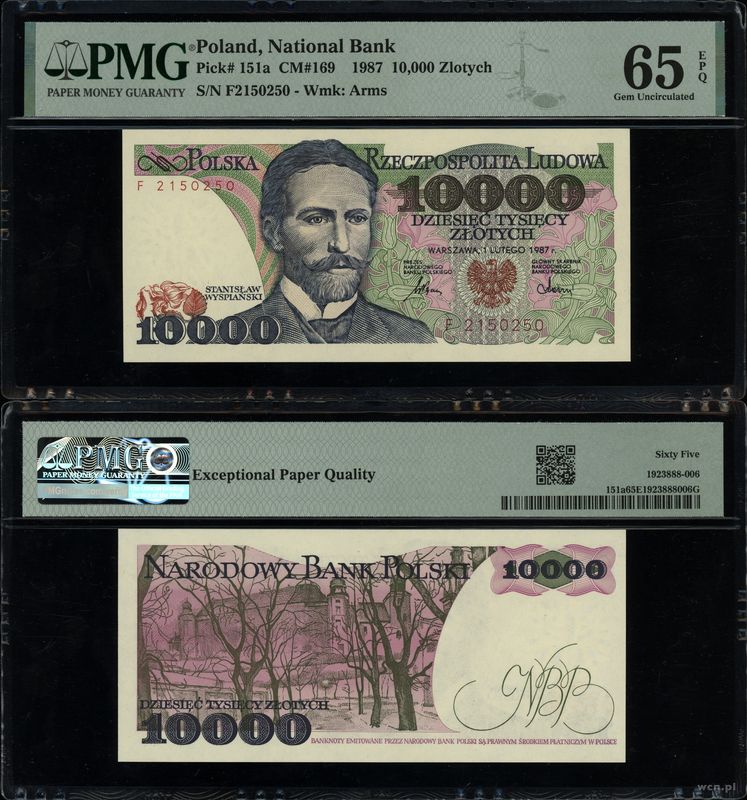 Polska, 10.000 złotych, 1.02.1987