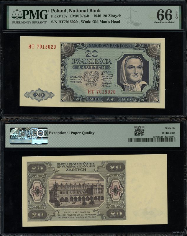 Polska, 20 złotych, 1.07.1948