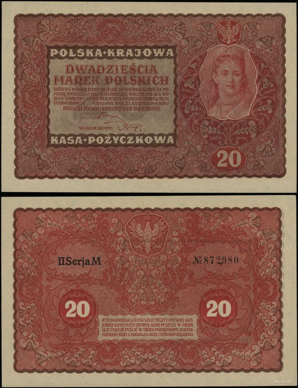 Polska, 20 marek polskich, 23.08.1919