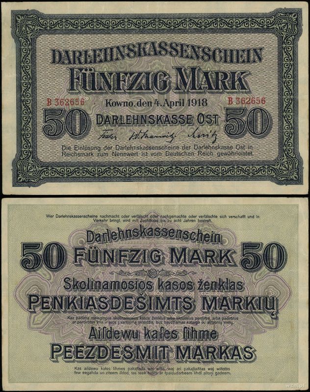 Polska, 50 marek, 4.04.1918