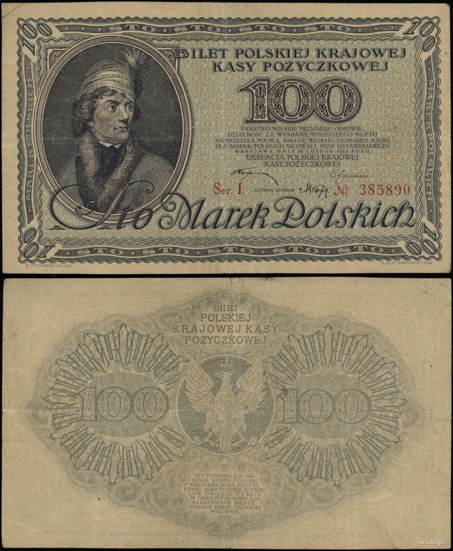 Polska, 100 marek polskich, 15.02.1919