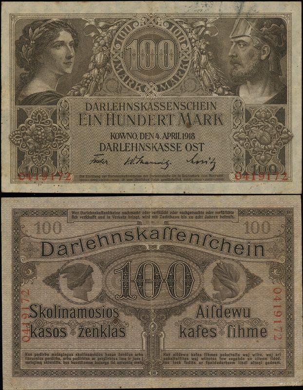 Polska, 100 marek, 4.04.1918