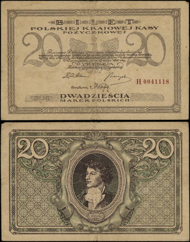 Polska, 20 marek polskich, 17.05.1919