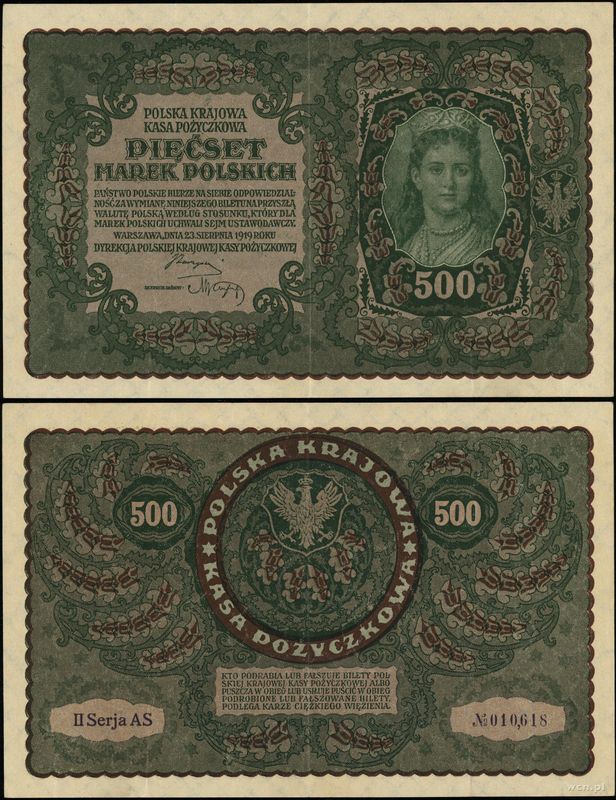 Polska, 500 marek polskich, 23.08.1919