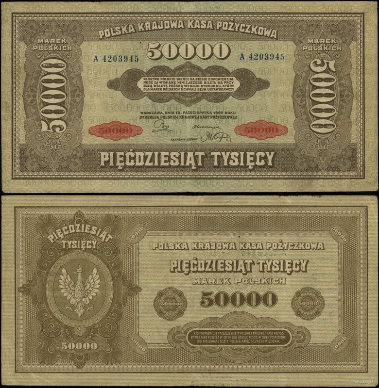 Polska, 50.000 marek polskich, 10.10.1922