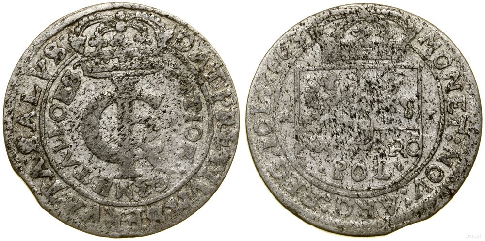 Polska, tymf (złotówka), 1663 AT
