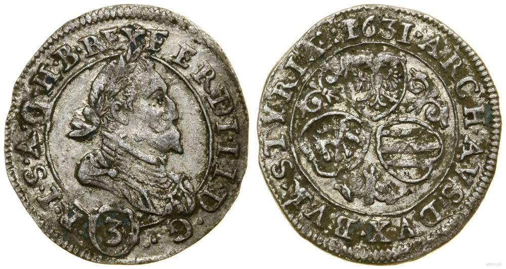 Austria, 3 krajcary, 1631