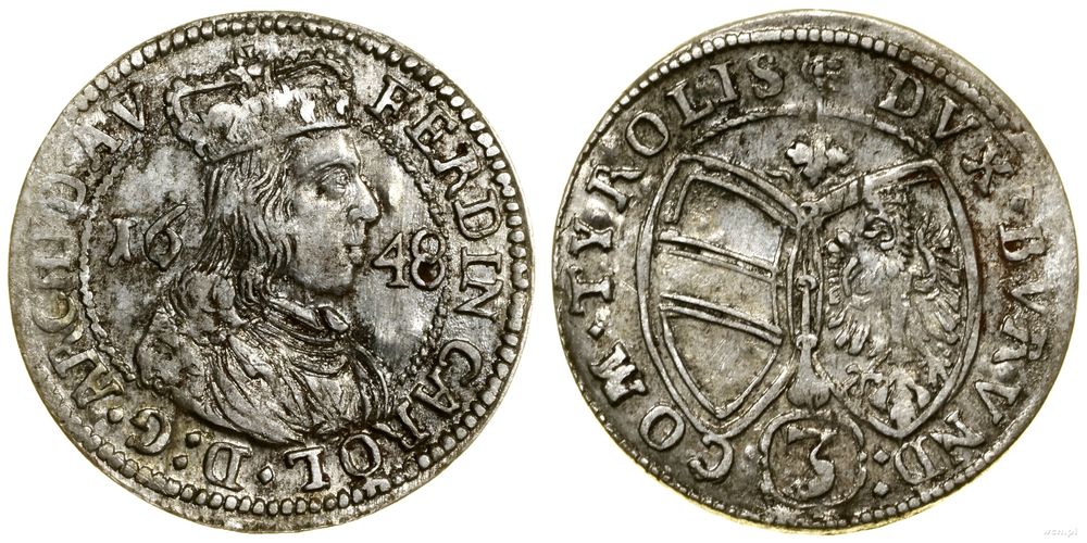 Austria, 3 krajcary, 1648