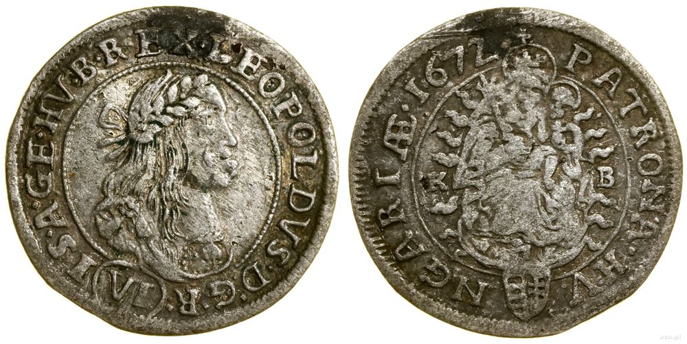 Węgry, 6 krajcarów, 1672 KB