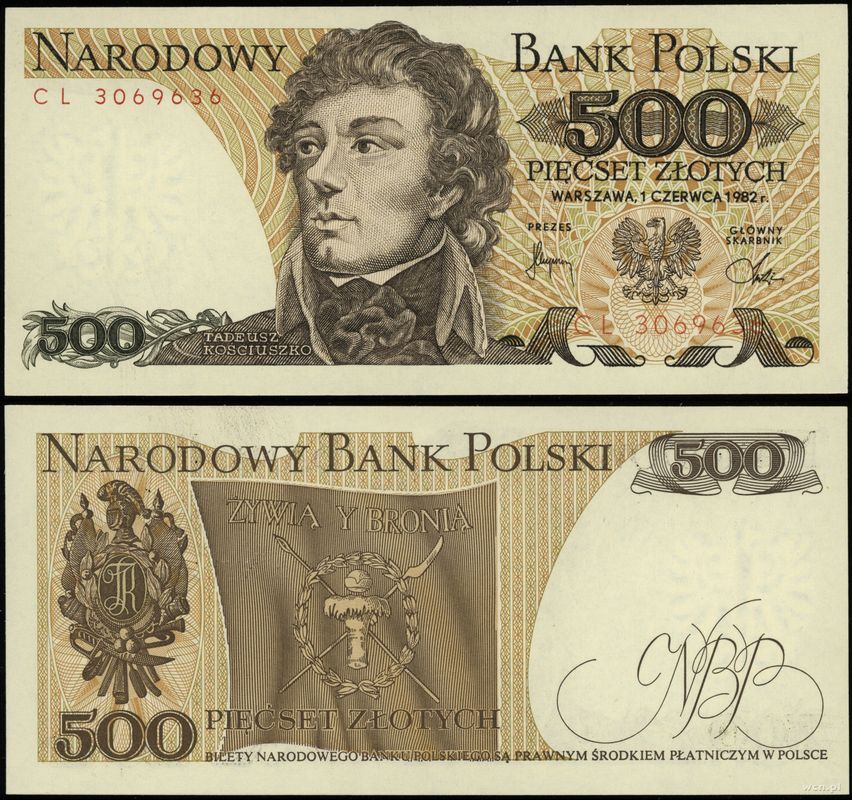 Polska, 500 złotych, 1.06.1982