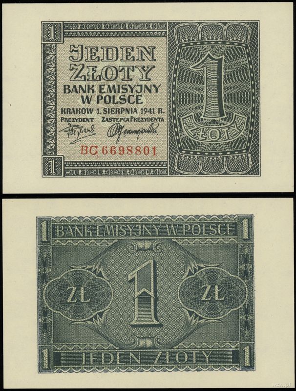 Polska, 1 złoty, 1.08.1941